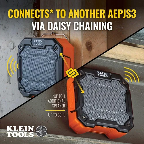 Vista 6 de Klein Tools PJSFM1 Ventilador recargable inalámbrico AEPJS3 Altavoz Bluetooth para el sitio de trabajo