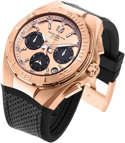 Vista 2 de TechnoMarine Reloj Cruise de silicona y cuarzo oro rosa, TM-115346, Negro -, Reloj de cuarzo