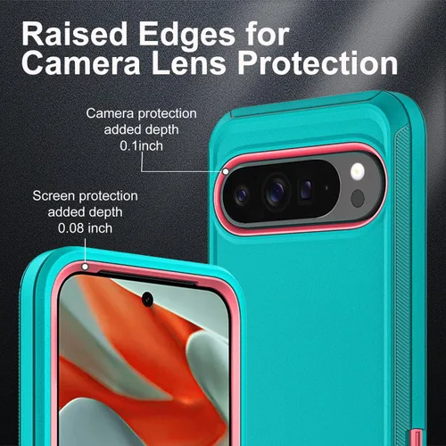 Vista 3 de YKHJKLEC Funda para Google Pixel 10 Pro XL, grado militar 3 en 1, resistente a prueba de golpes, caídas y polvo, con 2 protectores de pantalla