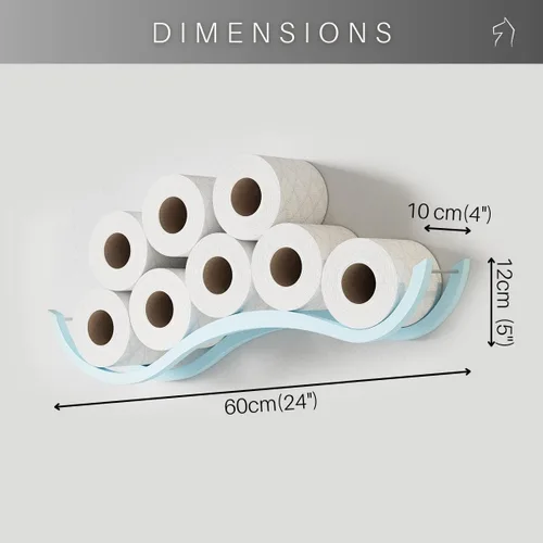 Vista 3 de EWARTWOODS Soporte de madera para papel higiénico para papel higiénico (negro)