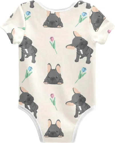 Vista 2 de vvfelixl Bodys de bebé de manga corta de algodón ropa de bebé para niños divertidos trajes de bebé para niñas 0-24 meses