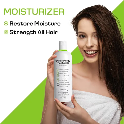 Vista 3 de TRIDESIGN Unific Energy Moisturizer - Acondicionador de cabello profundo para cabello seco dañado, hidratante para cabello rizado, encrespado