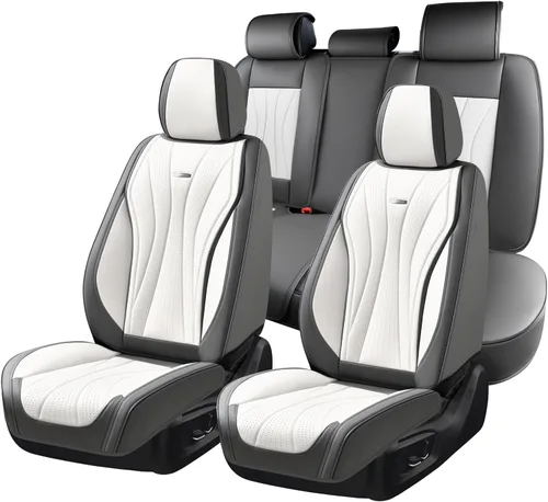 Vista 47 de Coverado Funda de asiento de automóvil, funda de asiento delantero para automóvil, protector de asiento de automóvil de cuero impermeable, fundas
