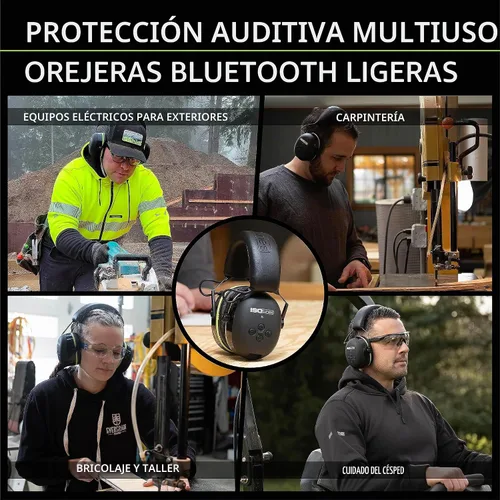 Vista 2 de ISOtunes AIR DEFENDER Earmuffs: Comfortable Wireless unisex adult Hearing Protection Earmuffs with 40 Hour Battery Verde