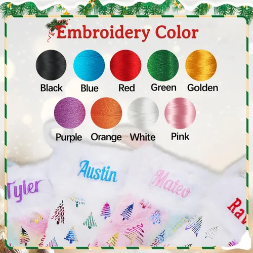 Vista 3 de Medias de Navidad personalizadas, 18 medias de Navidad grandes y coloridas para niños, medias grandes de piel sintética personalizadas, medias