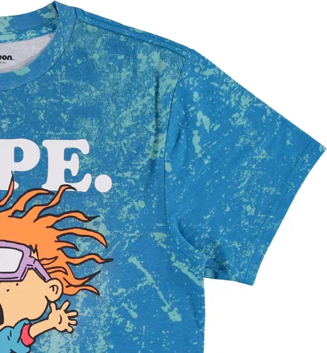 Vista 4 de Nickelodeon Camisa clásica de los años 90 para hombre, teñido anudado, Reptar, Ren & Stimpy y Hey arnold - Camiseta vintage con teñido anudado