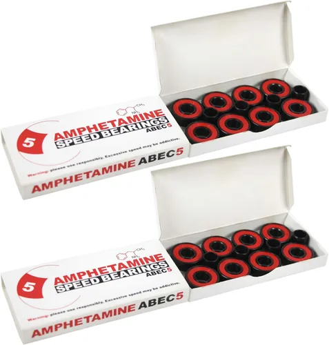 Vista 3 de Amphetamine ABEC 5 Rodamientos 16pk para patines en línea - Incluye rodamientos para 8 ruedas - Rojo