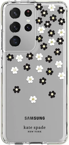 Vista 4 de Kate Spade - Carcasa rígida para Galaxy S21 Ultra 5G, diseño de flores dispersas