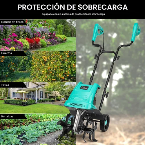Vista 8 de IncwBo Motocultor Eléctrico para Jardín con Ancho de Labranza de 12 Pulgadas, Cultivador Eléctrico de 8 Pulgadas de Profundidad, 10.5 Amperios
