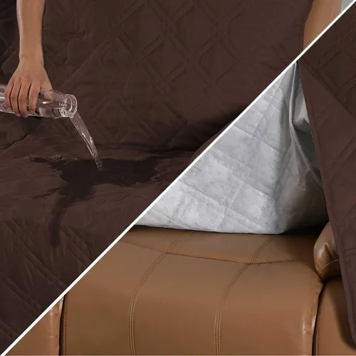 Vista 5 de Beacon Pet Funda para silla reclinable, funda elástica para sofá reclinable de 2/3 plazas, funda impermeable con bolsillos, protector de muebles