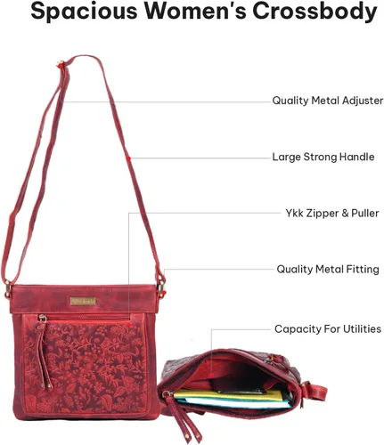 Vista 32 de VALENCHI Real Genuine Leather Women's Crossbody Purse/Bag With Adjustable Strap