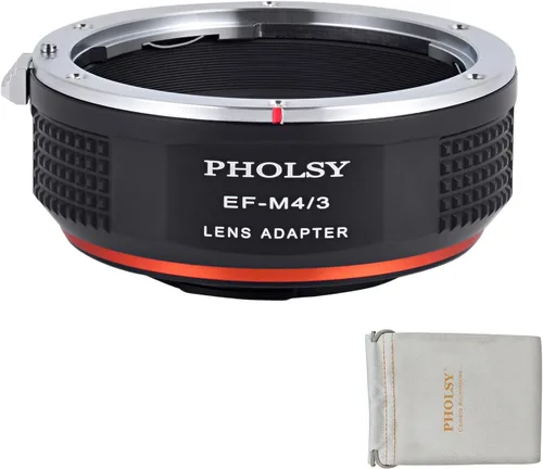 Vista 13 de PHOLSY - Adaptador de lentes compatible con lente Nikon F (tipo G) a cámara MFT M4/3 Manual Mount Converter with Aperture Control Ring Compatible