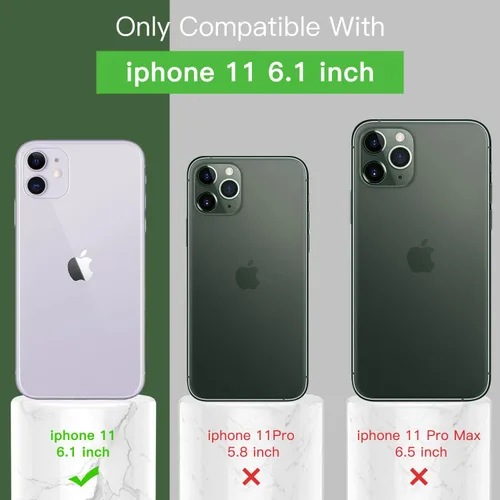 Vista 7 de DEENAKIN Funda compatible con iPhone 11 con protector de pantalla, silicona sedosa, funda de cámara mejorada, probada contra caídas de 16 pies
