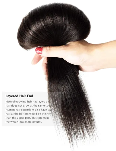 Vista 3 de Rosebud - Extensiones de cabello humano remy con clip, 8 unidades, 18 clips de 14 - 22 pulgadas