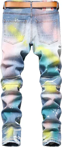 Vista 36 de Enrica Pantalones vaqueros estampados casuales para hombre