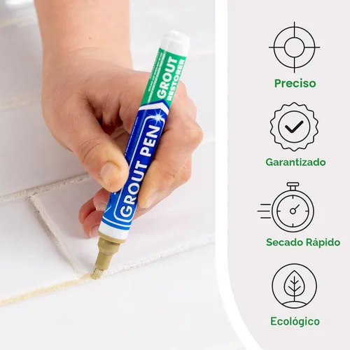 Vista 2 de Rotulador de lechada beige para azulejos: pintura impermeable para lechada, colorante para lechada de azulejos y bolígrafo sellador, estrecho, 0.197