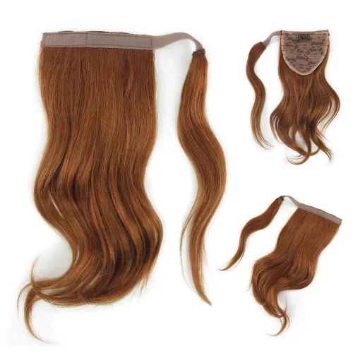 Vista 7 de Extensiones de cabello humano 100 % real, ondulado, corto, envolvente, cola de caballo, 8 pulgadas (2.22 onzas 1#negro azabache)