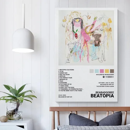 Vista 4 de LICOME Beabadoobee Beatopia 2022 - Póster de lienzo decorativo para pared, pintura artística para sala de estar, dormitorio, regalo, sin marco