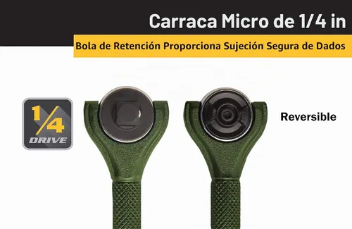 Vista 3 de Titan Tools 11324 - Destornillador con trinquete micro de 1/4 de pulgada x 4 pulgadas y 90 dientes - Verde