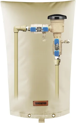 Vista 24 de Cubierta aislante de tubería para prevención de reflujo (5°F) – Bolsa aislada para válvula de aspersor de riego – Cubierta de bomba de pozo de agua