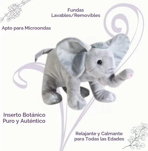 Vista 2 de Sonoma Lavender - Animal de aromaterapia apto para microondas, elefante