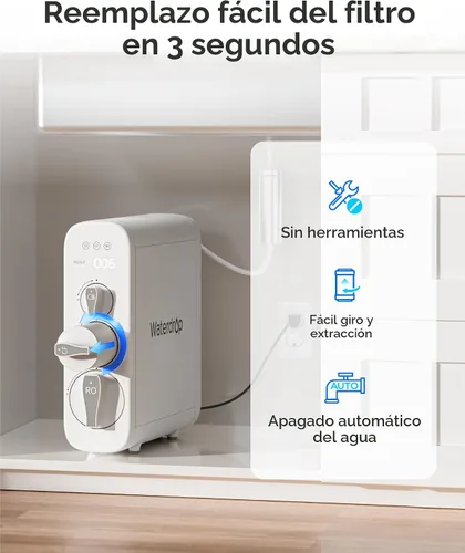 Vista 6 de Waterdrop Filtro G3-2CFCB, repuesto para sistema de ósmosis inversa Waterdrop G3-W, G3P600 y G3P800, paquete de 2 filtros G3-N1CF y 1 filtro