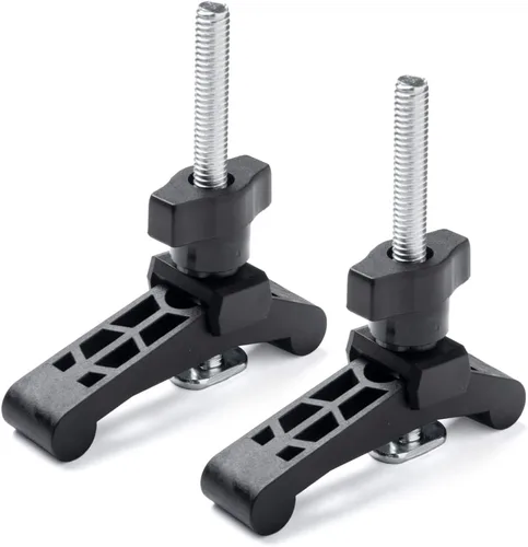 Vista 9 de POWERTEC 2 abrazaderas de sujeción ajustables, abrazadera de pista en T multiposicionable, abrazaderas de plástico reforzado con 20 pernos de acero