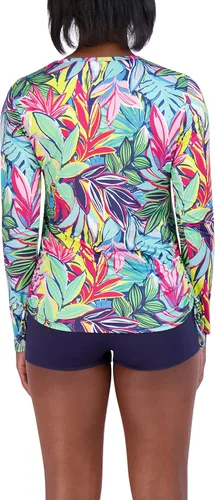 Vista 3 de Caribbean Joe Women's Long Sleeve Rashguard Adjustable Side Tie UPF Sun Protection Quick Dry Swim Shirt