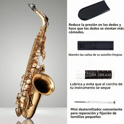 Vista 6 de SKYNEO - Kit de limpieza para saxofón, kit de limpieza para clarinete con kit de mantenimiento, grasa de corcho, hisopo, correa, paño de limpieza