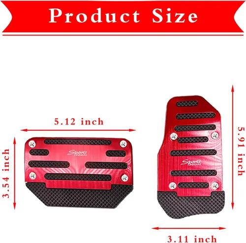 Vista 2 de Tesnaao Juego de 2 almohadillas antideslizantes para pedal de automóvil, fundas para pedal de acelerador, protectores de pedal de freno