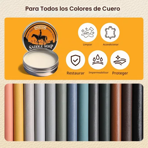 Vista 6 de Nuroon Kit de cuidado de cuero de 10 piezas: 3 cepillos de crin de caballo, jabón de sillín de 1.76 onzas, aceite de visón de 1.76 onzas