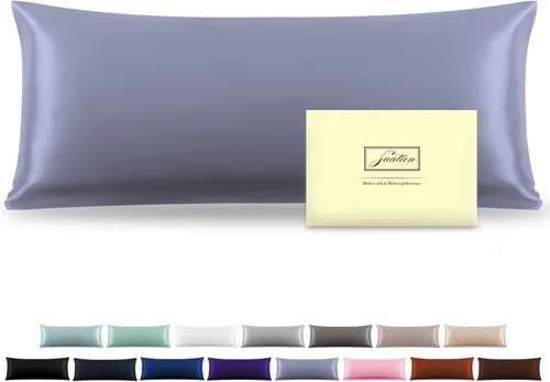 Vista 17 de Funda de almohada de seda para cabello y piel, suave, transpirable y resistente, funda de almohada de seda de tamaño Queen, fundas de almohada