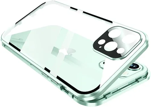 Vista 13 de Funda magnética con bloqueo de seguridad para iPhone 11 Pro de doble cara de vidrio de 360°, cubierta de cuerpo completo con protector de lente