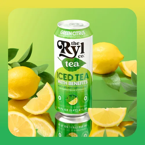 Vista 8 de Ryl Té Helado, Té Cítrico Verde, Súper Mezcla Antioxidante, Sin Azúcar, Bajo en Carbohidratos, Cero Calorías - 16.0 Fl Oz (Paquete de 12)