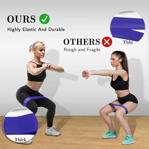 Vista 4 de Resistance Bands for Working Out, 5 Levels Elastic Exercise Bands