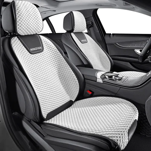 Vista 17 de Fundas de asiento de automóvil para Ford Mustang Mach-E, cojines de asiento transpirables, cómodos protectores de asiento delanteros y traseros de 5