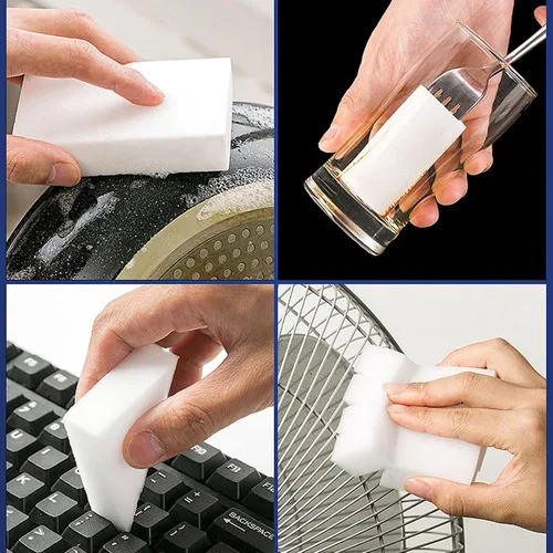 Vista 7 de SHJADE Magic Sponges - Borrador de limpieza, paquete de 100 almohadillas de limpieza de espuma de melamina, esponjas de limpieza multifuncionales