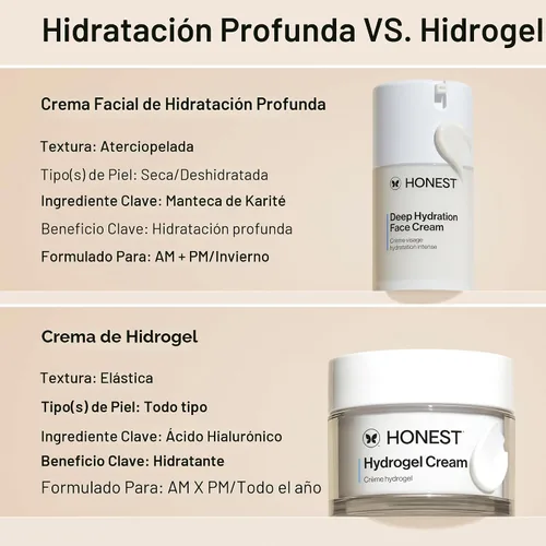 Vista 6 de Honest Beauty Crema facial de hidratación profunda para piel seca, hidrata y apoya la barrera de humedad natural, hipoalergénica, suave sensible