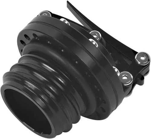 Vista 7 de Tapa de tanque de combustible de liberación rápida en negro para motocicleta, para Harley Sportster XL 1200 883 X48 Dyna Touring 1996 y posteriores