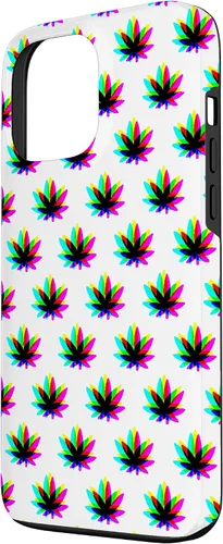 Vista 2 de Funda para iPhone 13 Pro Max Weed Pattern Colorido Psicodélico Marihuana Cannabis Stoner Case