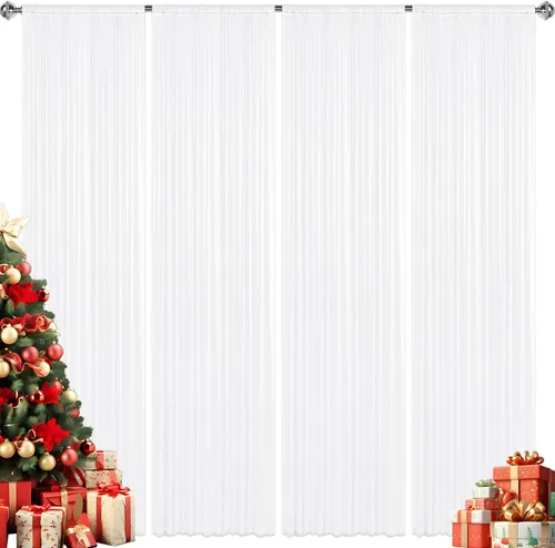 Vista 121 de 2 paneles de cortinas de fondo de lentejuelas verdes de 8 pies, cortinas de fondo de fotografía con purpurina para decoración de Navidad, boda