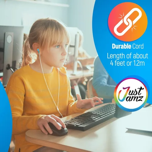 Vista 6 de Paquete de 100 auriculares Marbles a granel, auriculares multicolor Chromebook para el aula
