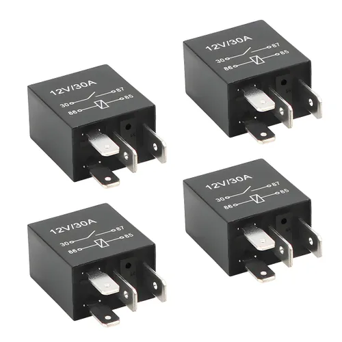 Vista 8 de Relé de Coche de 4 Pines 12V 30A, Relé de Arranque Impermeable Multiusos para Motor, Accesorios de Repuesto Eléctricos Automotrices Estándar