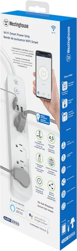 Vista 4 de Westinghouse 94012 WH-320 - Regleta inteligente Wi-Fi, compatible con Alexa, Google Home e IFTT, no requiere concentrador, color blanco