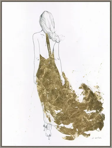 Vista 7 de Amanti Art Lienzo enmarcado para pared, 24 x 18 pulgadas, vestido dorado II por James Wiens, lienzo enmarcado para pared, obras de arte populares