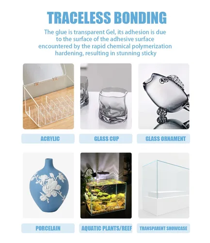 Vista 6 de Super pegamento transparente ultra fuerte, tubos de 0.11 onzas, adhesivo instantáneo perfecto para cerámica, madera, metal, goma, plástico, vidrio