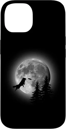 Vista 4 de Border Collie Catching Frisbee Moon Case for iPhone 16