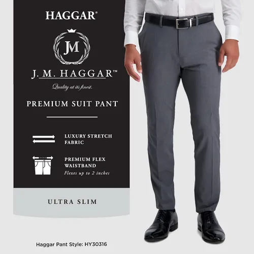 Vista 5 de Haggar Men's 4-Way Stretch Slim & Ultra Slim Suit Separate Pant