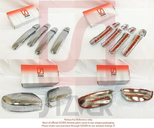 Vista 2 de Cubiertas cromadas para manijas de puerta Sizver para Chevy Silverado 1500 2014-2018