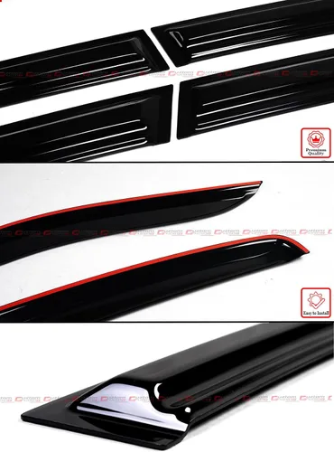 Vista 3 de Deflector de protección contra la lluvia para ventana de estilo M en 3D ondulado, color negro, compatible con Dodge Charger 2011-2023